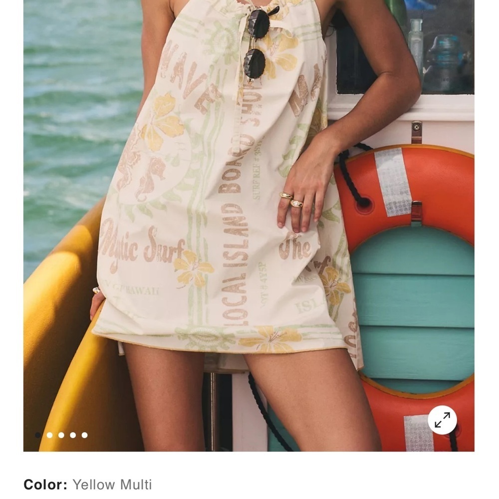 NWT BDG UO Eva Toe Front Ruched Strap Trapeze mini Dress Size Medium - Picture 5 of 5